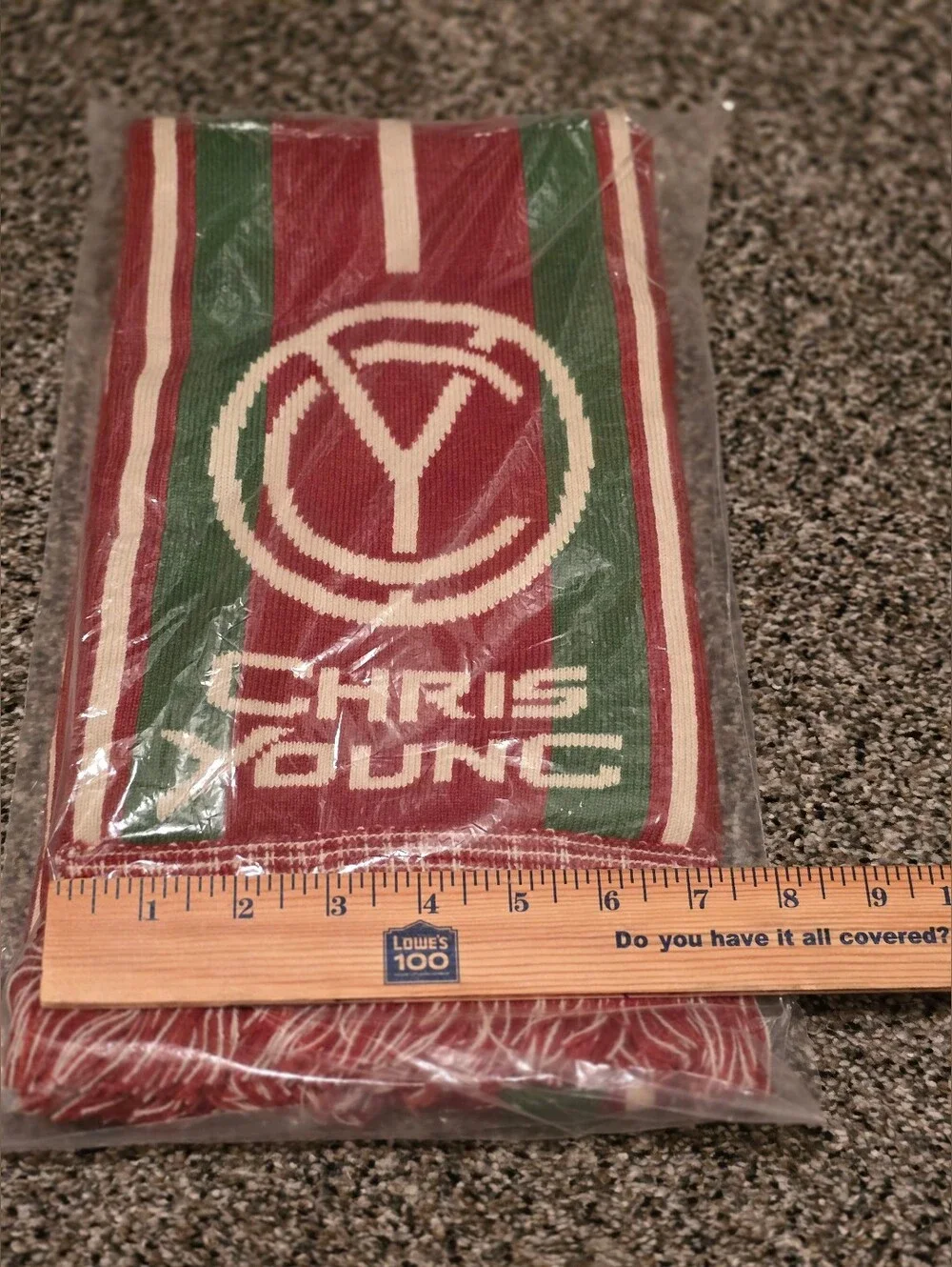 Chris Young It Must Be Christmas Tour Knit Beanie Hat & Scarf Set NIP
